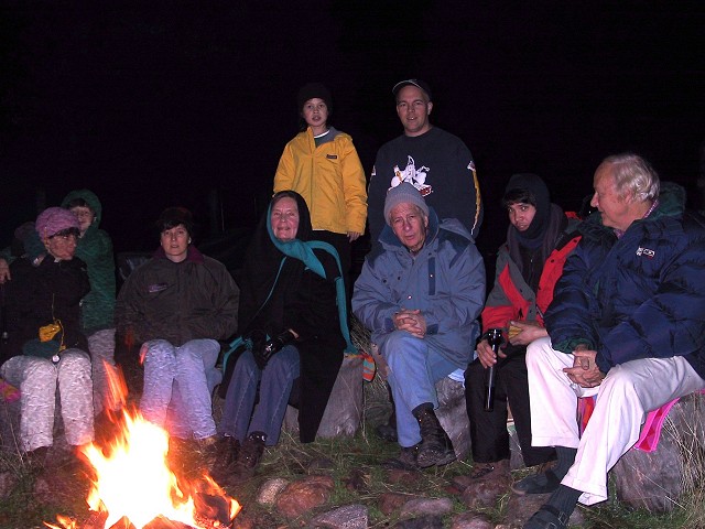 Good friends around the bonfire