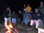 Good friends around the bonfire